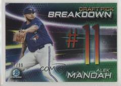 Alek Manoah [Green Refractor] Baseball Cards 2019 Bowman Draft Chrome Pick Breakdown Prices