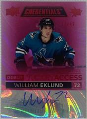 William Eklund [Red] #DTAA-WE Hockey Cards 2021 Upper Deck Credentials Debut Ticket Access Autographs Prices