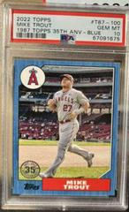 Mike Trout [Blue] #T87-100 Baseball Cards 2022 Topps 1987 Prices