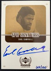 Earl Campbell [Gold] #ECC Football Cards 1999 Upper Deck Century Legends Epic Signatures Prices