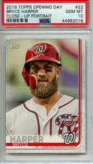 Bryce Harper [Close Up Portrait] Baseball Cards 2019 Topps Opening Day Prices