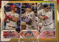 Austin Riley, Kyle Schwarber, Pete Alonso [Gold Foil] Baseball Cards 2023 Topps Prices