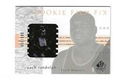 Zach Randolph Rookie Film Basketball Cards 2001 SP Authentic Prices