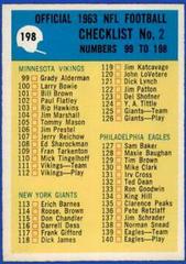Checklist 2 #198 Football Cards 1964 Philadelphia Prices