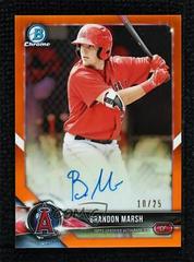 Brandon Marsh [Orange Refractor] #BCPA-BM Baseball Cards 2018 Bowman Chrome Prospects Autographs Prices
