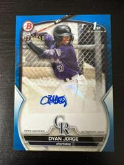 Dyan Jorge [Blue] #PPA-DJ Baseball Cards 2023 Bowman Paper Prospect Autographs Prices
