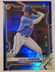 Carter Jensen [Blue Foil] Baseball Cards 2021 Bowman Draft 1st Edition Prices