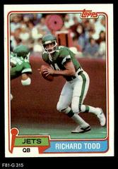 Richard Todd Football Cards 1981 Topps Prices