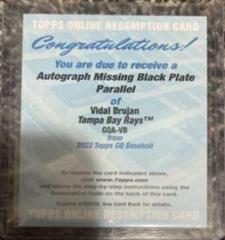 Vidal Brujan [Missing Black Plate] #GQA-VB Baseball Cards 2022 Topps Gypsy Queen Autographs Prices