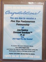 Jose Ramirez Baseball Cards 2022 Topps Five Star Pentamerous Penmanship Autographs Prices