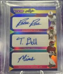 Rashee Rice, Tank Dell, Marvin Mims Jr. [Prismatic Navy Blue] #CT-18 Football Cards 2023 Leaf Vivid Autographs Colorful Trios Prices