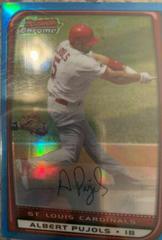 Albert Pujols [Blue Refractor] #153 Baseball Cards 2008 Bowman Chrome Prices