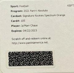 Ja'Marr Chase [Spectrum Orange] #105 Football Cards 2021 Panini Absolute Prices