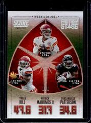 Tyreek Hill, Patrick Mahomes II, Cordarrelle Patterson [End Zone] Football Cards 2022 Panini Score Fantasy Stars Prices