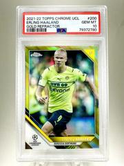 Erling Haaland [Gold Refractor] Soccer Cards 2021 Topps Chrome UEFA Champions League Prices