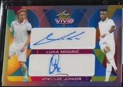 Luka Modric , Vinicius Junior [Gray] Soccer Cards 2022 Leaf Vivid Dual Autographs Prices