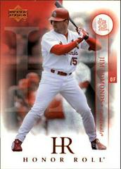 Jim Edmonds #100 Baseball Cards 2003 Upper Deck Honor Roll Prices