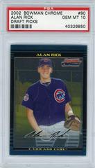 Alan Rick #90 Baseball Cards 2002 Bowman Chrome Draft Picks Prices