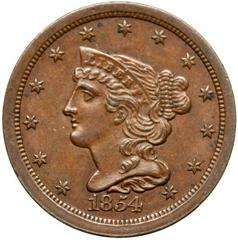 1854 Coins Braided Hair Half Cent Prices
