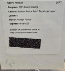 Hendon Hooker [Hyper] #4 Football Cards 2023 Panini Spectra Radiant Rookie Patch Signature Prices