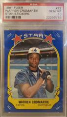 Warren Cromartie Baseball Cards 1981 Fleer Star Stickers Prices