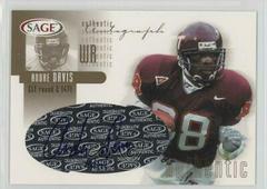 Andre Davis [Gold] Football Cards 2002 Sage Autographs Prices
