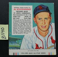 Al Schoendienst Baseball Cards 1954 Red Man Tobacco Prices