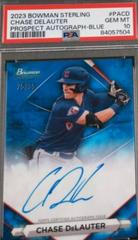 Chase DeLauter [Blue] #PA-CD Baseball Cards 2023 Bowman Sterling Prospect Autograph Prices