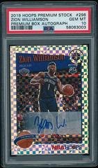 Zion Williamson [Premium Box Autograph] Basketball Cards 2019 Panini Hoops Prices