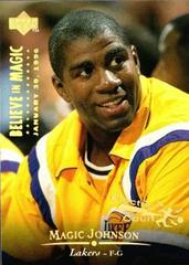 Magic Johnson [Electric Court Gold] Basketball Cards 1995 Upper Deck Prices