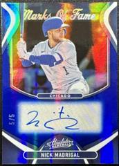 Nick Madrigal [Spectrum Blue] #MOF-NM Baseball Cards 2022 Panini Absolute Marks of Fame Autographs Prices