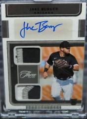 Jake Burger [Black] #RDJA-JB Baseball Cards 2022 Panini Three and Two Rookie Dual Jersey Autographs Prices