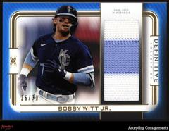 Bobby Witt Jr. [Blue] Baseball Cards 2023 Topps Definitive Jumbo Relic Collection Prices
