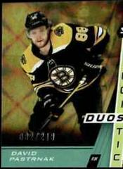 David Pastrnak, Brad Marchand [Gold] #SD-14 Hockey Cards 2021 Upper Deck Synergy Synergistic Duos Stars Prices