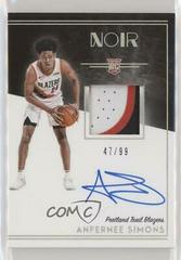 Anfernee Simons [Patch Autograph] #363 Basketball Cards 2018 Panini Noir Prices