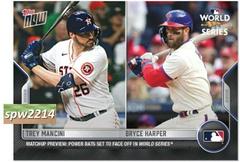 Trey Mancini, Bryce Harper #WSM-9 Baseball Cards 2022 Topps Now World Series Matchup Prices