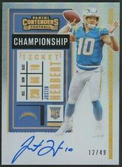 Justin Herbert [Autograph Championship] #104 Football Cards 2020 Panini Contenders Prices
