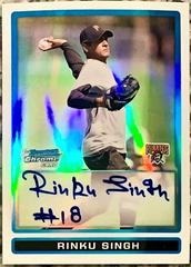 Rinku Singh [Gold Refractor Autograph] Baseball Cards 2009 Bowman Chrome Prospects Prices