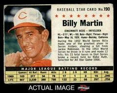 Billy Martin [Hand Cut] #190 Baseball Cards 1961 Post Cereal Prices