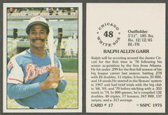 Ralph Garr #17 Baseball Cards 1975 SSPC Prices