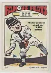 Walter Johnson Baseball Cards 1980 Laughlin Famous Feats Prices
