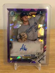 Austin Cox [Purple Refractor] #BSPA-AC Baseball Cards 2021 Bowman Sapphire Autographs Prices