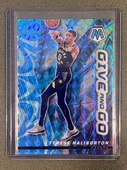 Tyrese Haliburton [Reactive Blue] #13 Basketball Cards 2022 Panini Mosaic Give and Go Prices
