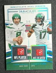 Aaron Rodgers / Garrett Wilson [Platinum] #2 Football Cards 2023 Panini Immaculate Dual Jersey Prices