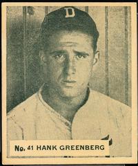 Hank Greenberg #41 Baseball Cards 1936 World Wide Gum Prices