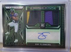 Zay Flowers [Green Electric Etch] #39 Football Cards 2023 Panini Obsidian Rookie Jersey Ink Prices