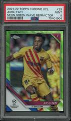 Ansu Fati [Neon Green Wave Refractor] #29 Soccer Cards 2021 Topps Chrome UEFA Champions League Prices