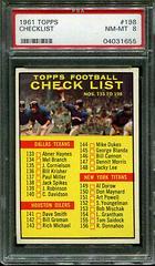 Checklist 133-198 Football Cards 1961 Topps Prices