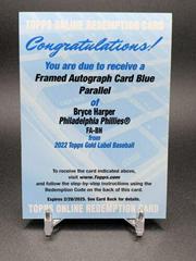 Bryce Harper [Blue] Baseball Cards 2022 Topps Gold Label Framed Autographs Prices