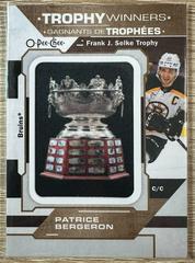 Patrice Bergeron [Frank J. Selke] #P-46 Hockey Cards 2023 O-Pee-Chee Trophy Patch Prices